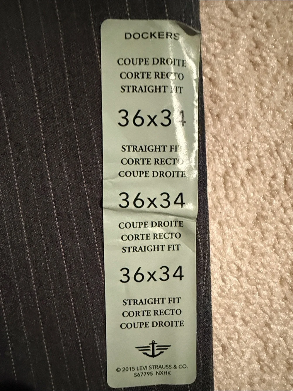 Dockers Straight Fit Dark Gray Pinstripe Pants